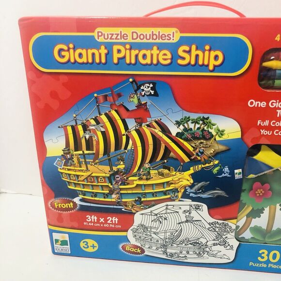 The Learning Journey Puzzle Giant Pirate Ship 30 Pc Floor Puzzle 3' x 2' NEW - Picture 2 of 7